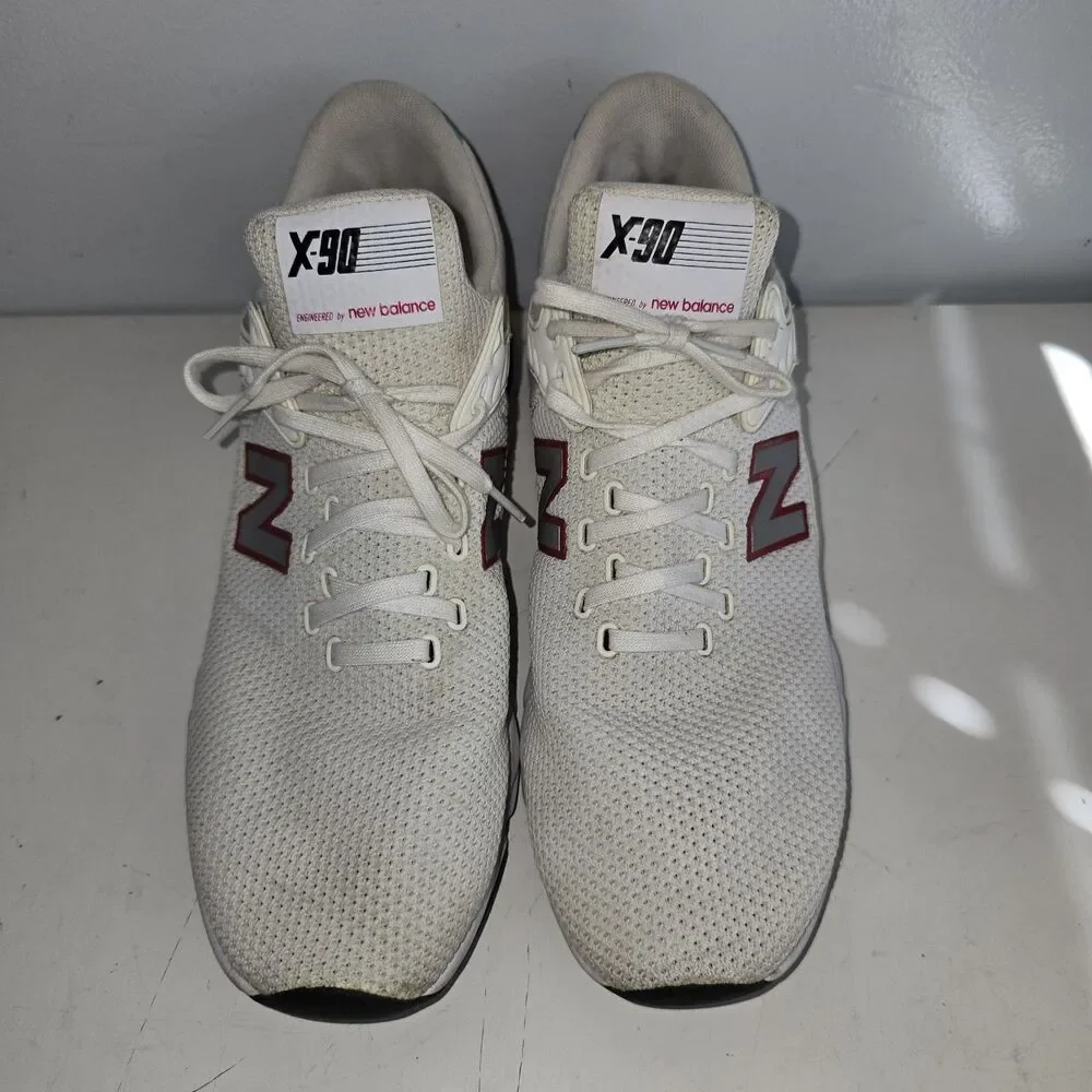 New Balance X-90 Athletic Sneakers Men's Size 11.5 White/Teal Mesh MSX90CRA